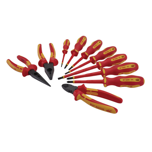 XP1000 VDE Screwdriver Pliers Set 10 Piece Tested To 10,000V Flat Sides 94859