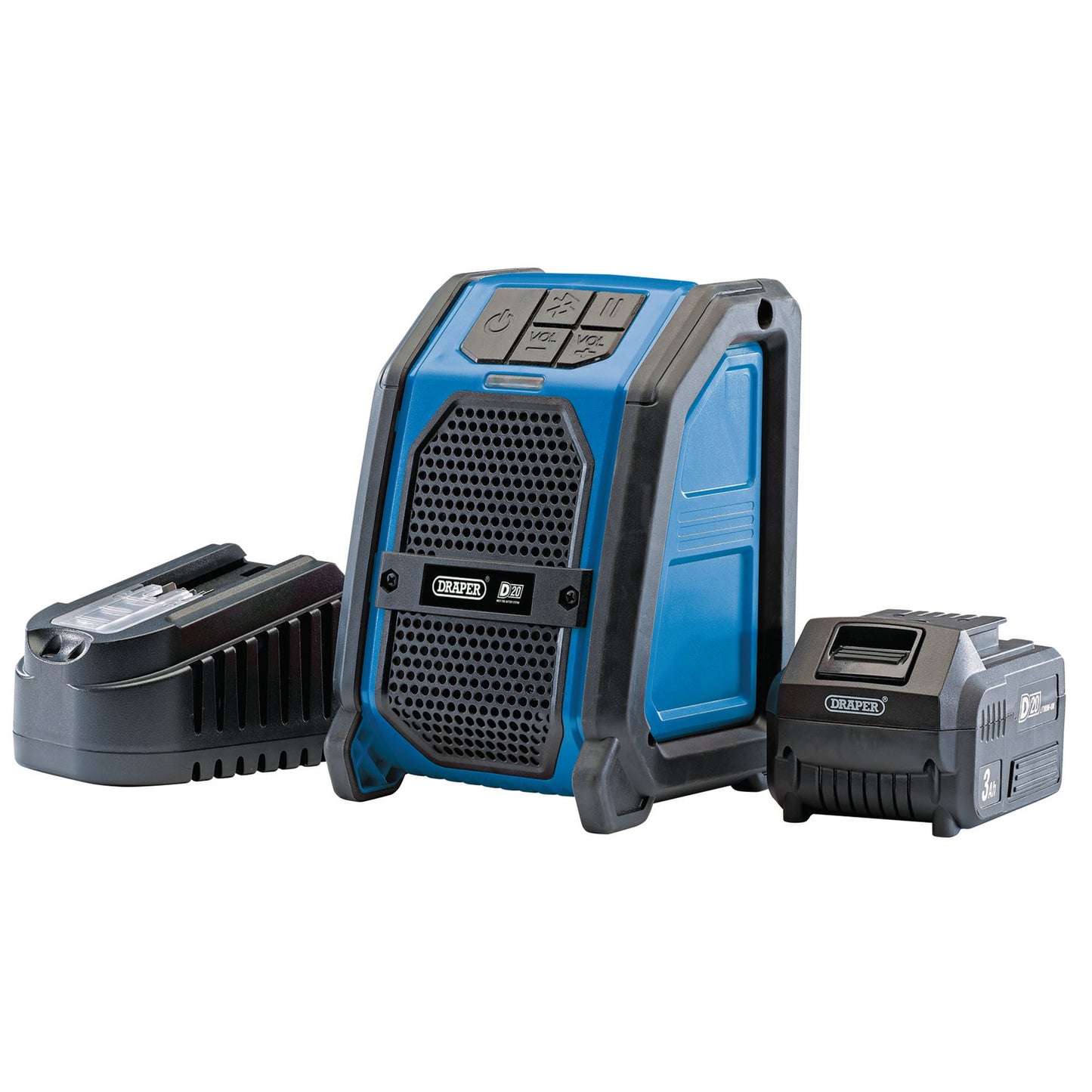 Draper D20 20V Wireless Speaker with 1 x 3.0Ah Battery and Charger 94903