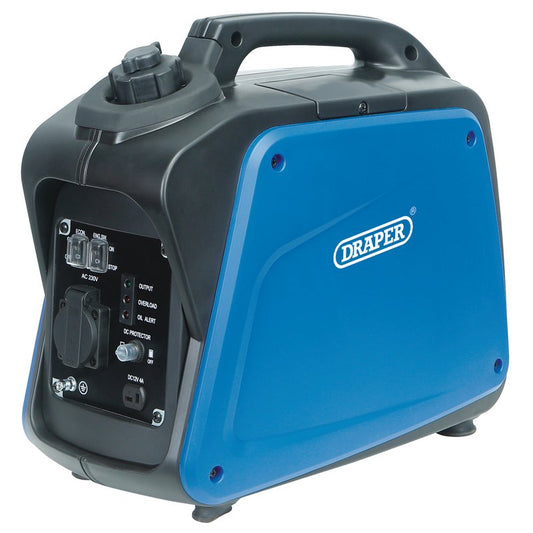 Draper Portable Petrol Inverter Generator 1000W 230V Fuel tank 3.0L 95196