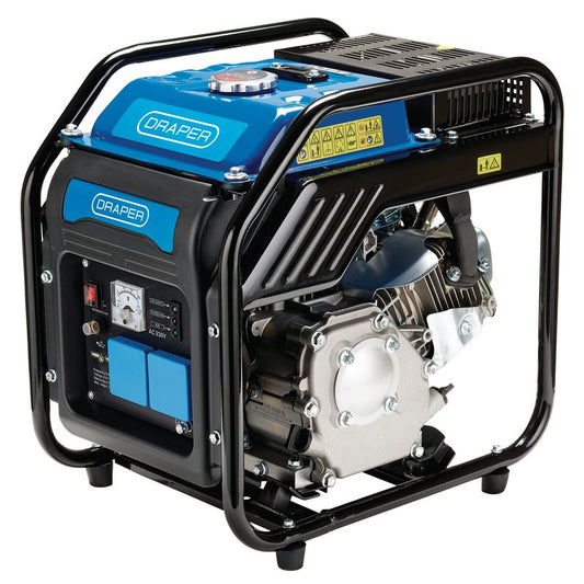 Draper Petrol Open Frame Inverter Generator 2800W 230V Fuel Tank 5L 95204