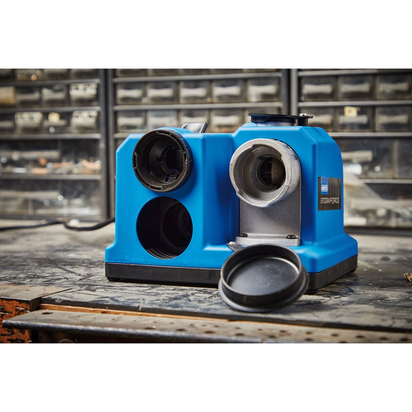 Draper 230V Drill Bit Sharpener Bench Mounted 80W 3 to 13mm Grit 80G 98518