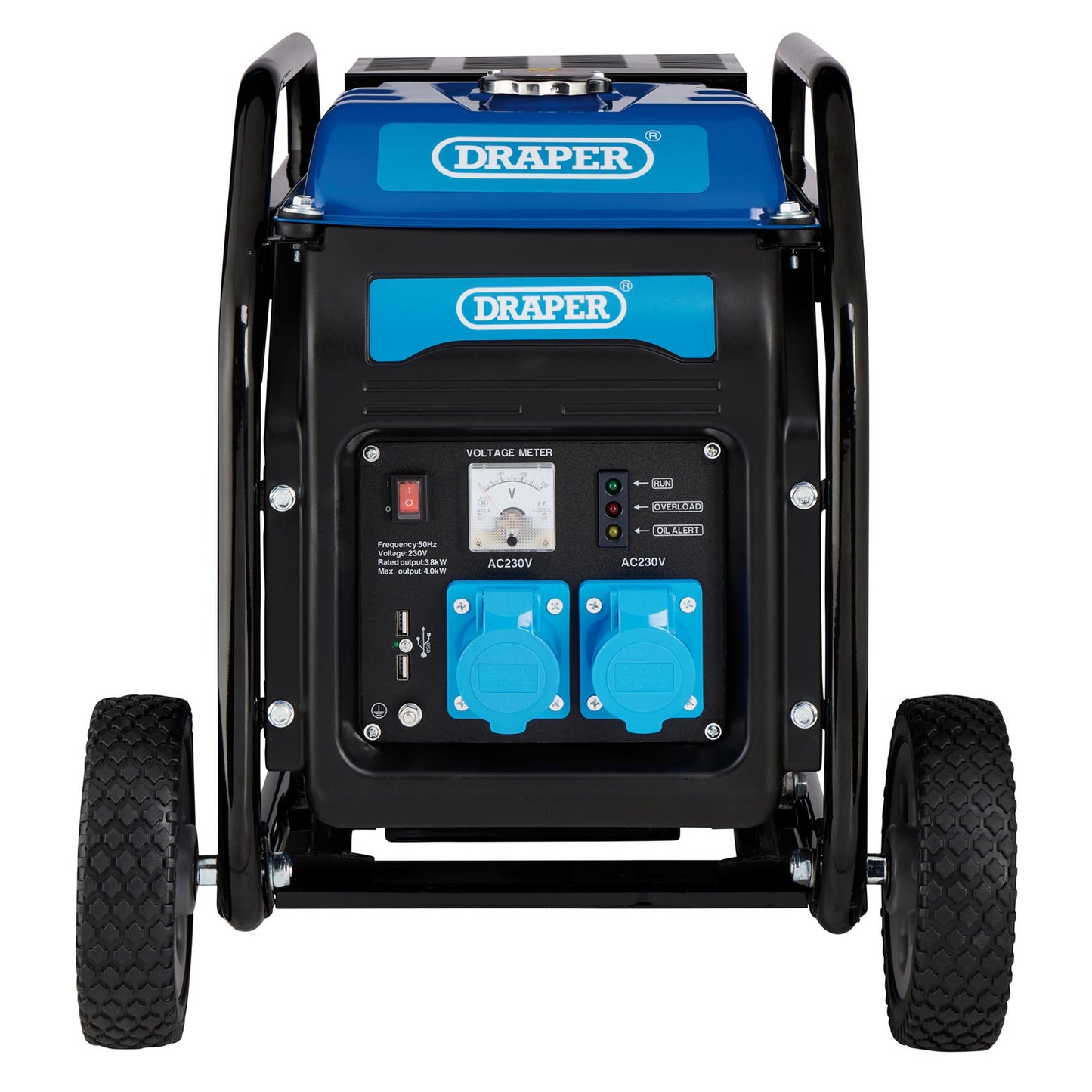 Petrol Open Frame Inverter Generator with Wheels, 3800W