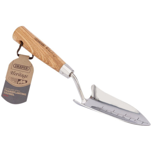 Draper Heritage Stainless Steel Transplanting Trowel with Ash Handle 99022