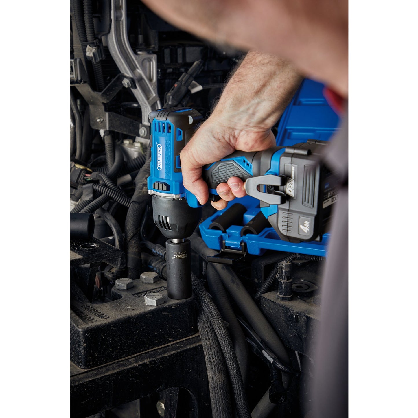 Draper D20 20V Brushless Impact Wrench 1/2"D 400Nm 2 x 4.0Ah Batteries 99251