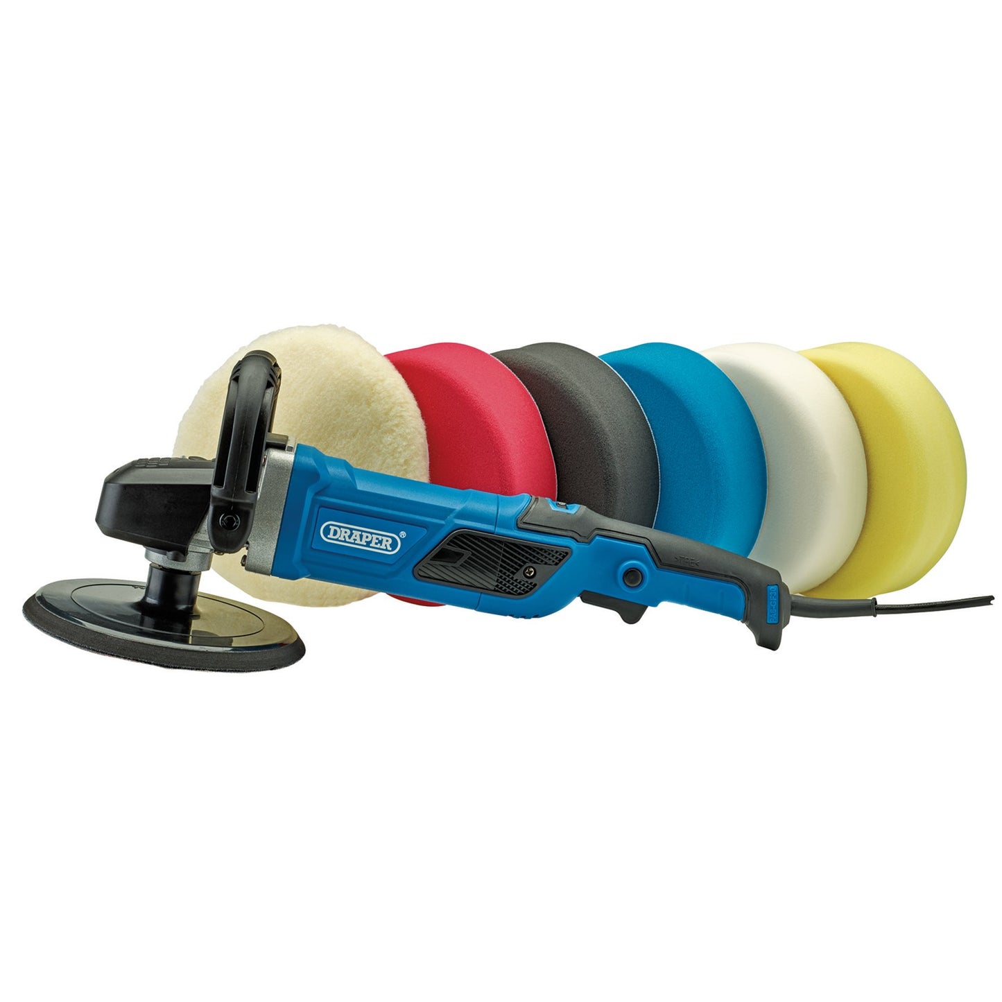 Draper 240V Dual Function Polisher Sander Kit 180mm 1200W With Sponges 99374