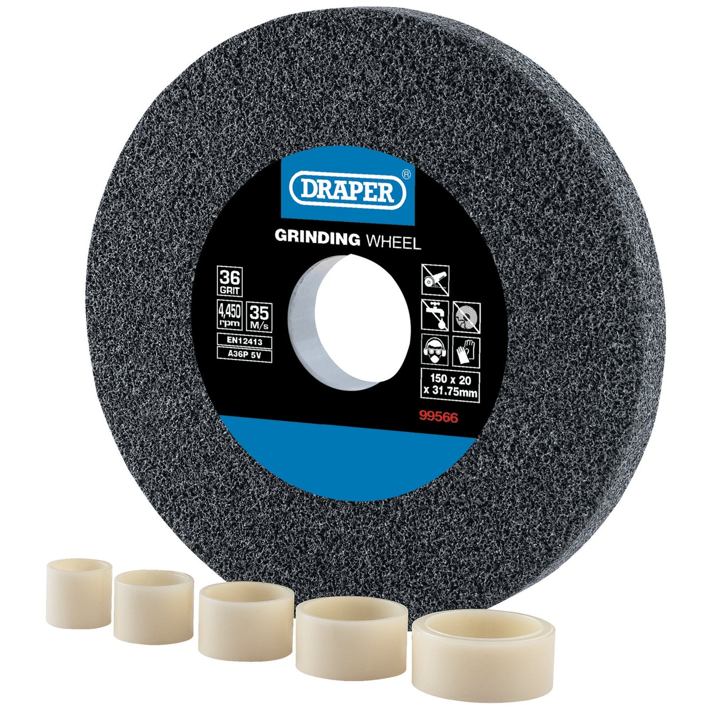 Draper Aluminium Oxide Bench Grinding Wheel 150 x 20mm 36 Grit 99566