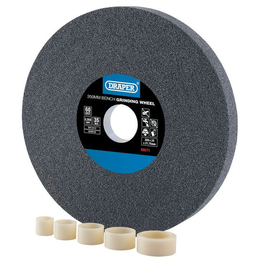 Draper Aluminium Oxide Bench Grinding Wheel 200 x 25mm 60 Grit 99571