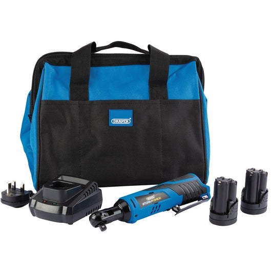 Draper Storm Force&#174; 10.8V Power Interchange Reversible Ratchet Kit, 2 x 1.5Ah Batteries, 1 x Charger, 1 x Bag