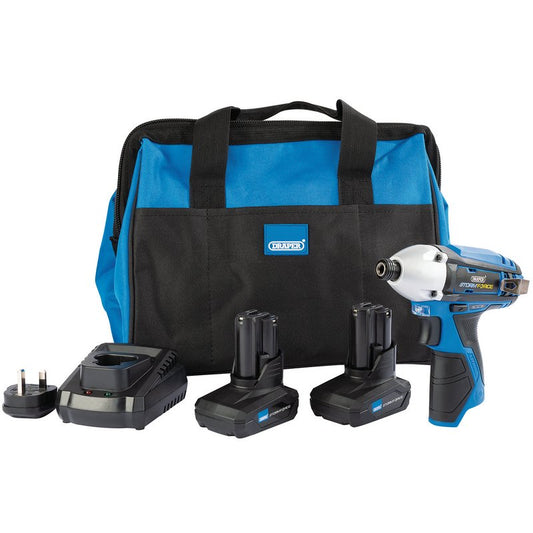 Draper 10.8V Power Interchange Impact Driver Kit 2 x 4.0Ah Batteries 1 Bag 99723