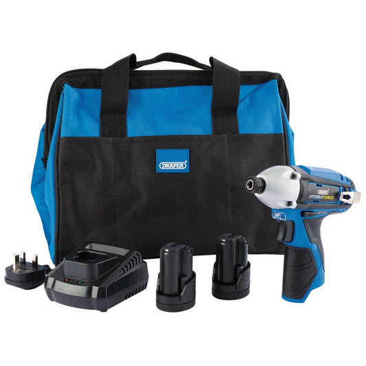 Draper 10.8V Power Interchange Impact Driver Kit 2 x 1.5Ah Batteries 1 Bag 99724
