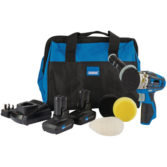 Draper 10.8V Power Interchange Mini Polisher Kit 2 x 4.0Ah Batteries 99727