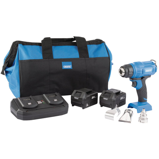 Draper D20 20V Heat Gun 2 x 3.0 Ah Batteries 1 x Twin Charger 1 x Bag 99738