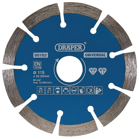 Draper Segmented Diamond Blade 115mm concrete brick stone granite marble 99782