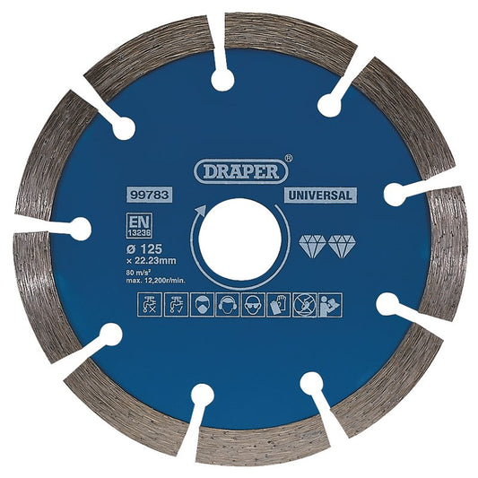 Draper Segmented Diamond Blade 125mm concrete brick stone granite marble 99783