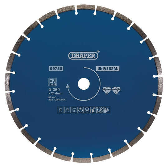 Draper Segmented Diamond Blade 350mm concrete bricks stone granite marble 99786