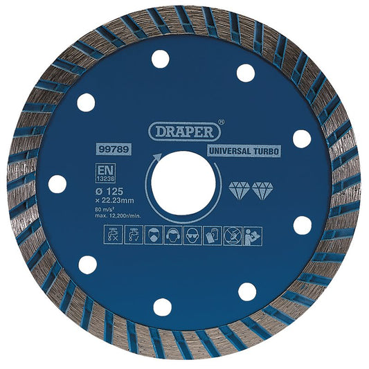 Draper Turbo Diamond Blade 125mm For granite marble and stone 99789