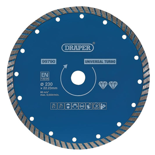 Draper Turbo Diamond Blade 230mm For granite marble and stone 99790