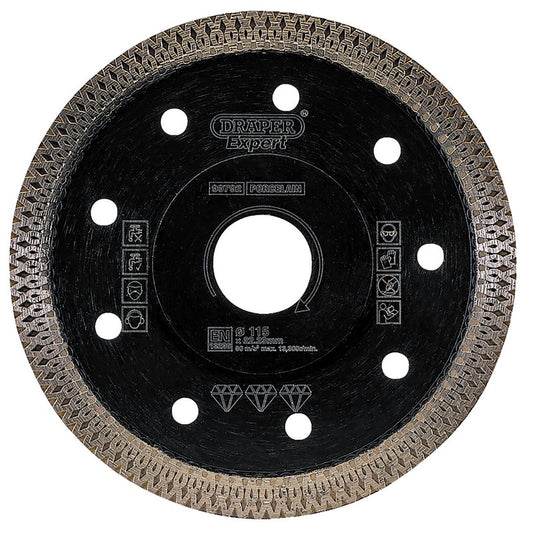 Draper Turbo-X Porcelain Diamond Blade 115mm porcelain marble granite etc 99792