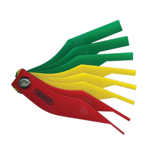 Draper 8 Blade Brake Pad Thickness Gauge Metric And Imperial Colour Coded 99977