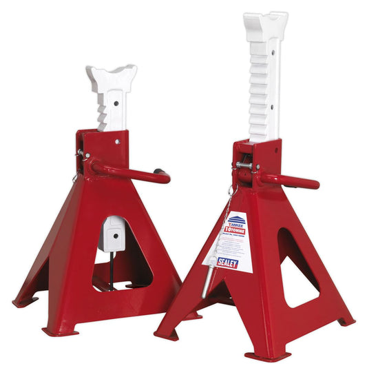 Sealey Axle Stands (Pair) 10 Tonne Capacity per Stand Auto Rise Ratchet AAS10000