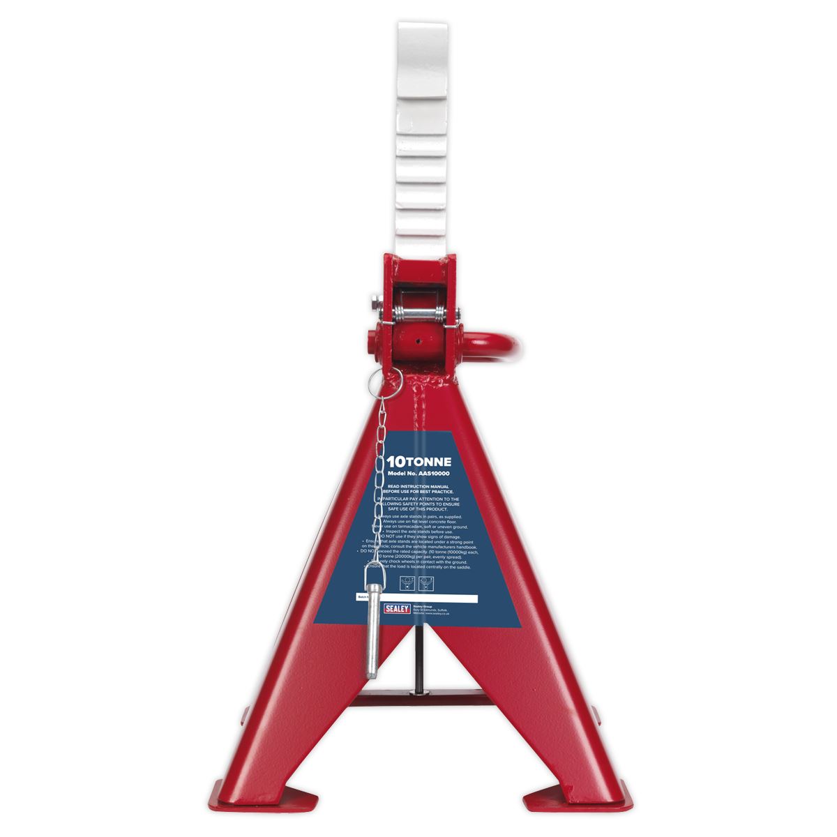 Sealey Axle Stands (Pair) 10 Tonne Capacity per Stand Auto Rise Ratchet AAS10000