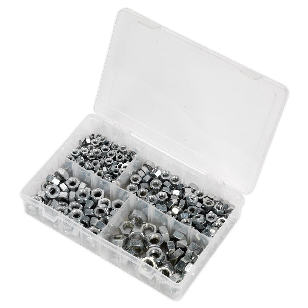 Sealey Steel Nut Assortment 320pc 1/4"-1/2"UNF AB029SN