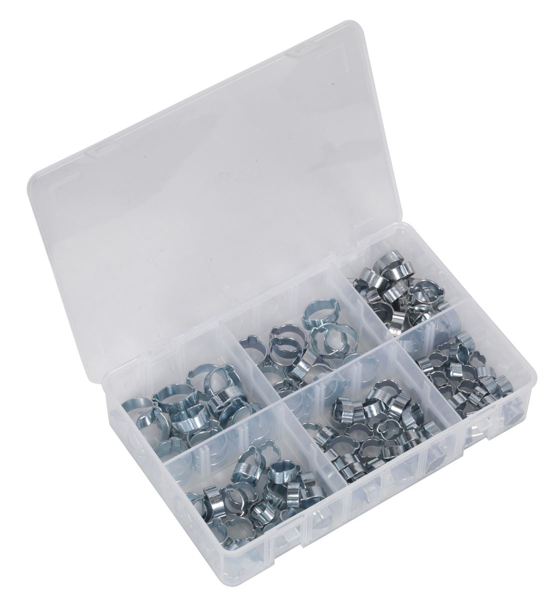 Sealey O-Clip Double Ear Assortment 140pc - Zinc Plated AB044DE
