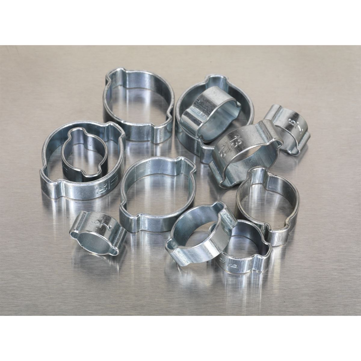 Sealey O-Clip Double Ear Assortment 140pc - Zinc Plated AB044DE