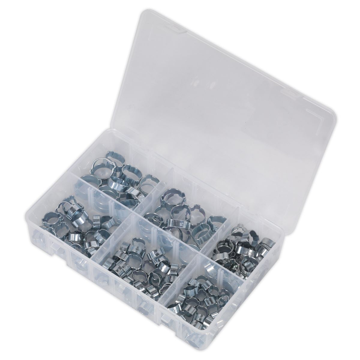 Sealey O-Clip Double Ear Assortment 140pc - Zinc Plated AB044DE