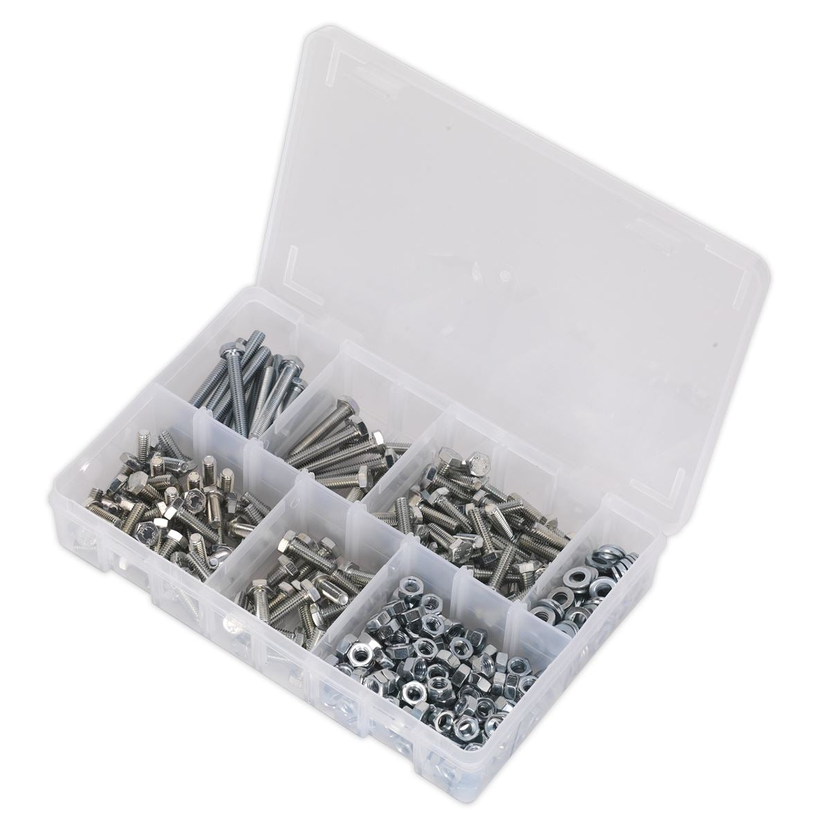Sealey Setscrew, Nut & Washer Assortment 408pc High Tensile M6 Metric AB050SNW