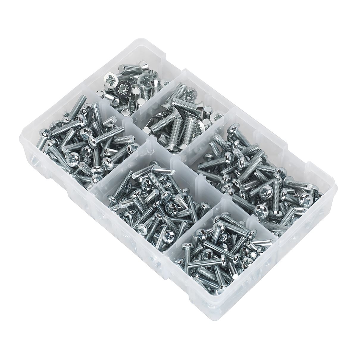 Sealey Machine (Body) Screw Assortment 264pc M5-M8 Countersunk & Pan Head Pozi - Metric AB054MS