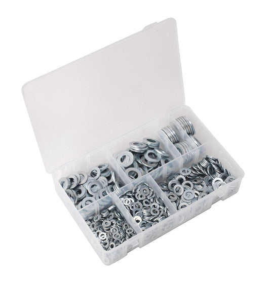 Sealey Flat Washer Assortment 1070pc M5-M16 Form A Metric AB055WA