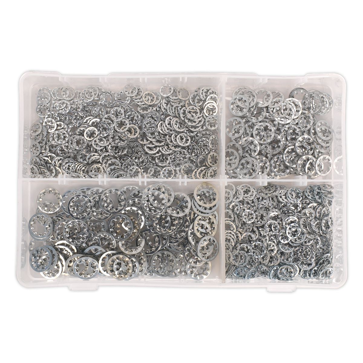 Sealey Lock Washer Assortment 1000pc Serrated Internal M5-M10 Metric AB057LW