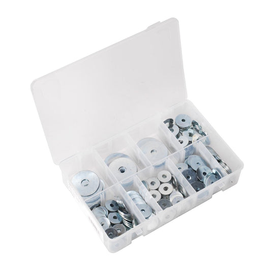 Sealey Repair Washer Assortment 240pc M5-M10 Metric Zinc Plated AB059RW