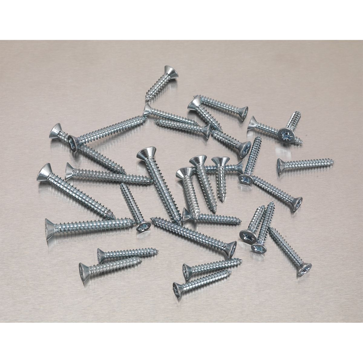 Sealey Self-Tapping Screw Assortment DIN 7982 510pc Countersunk Pozi Zinc AB062STCS