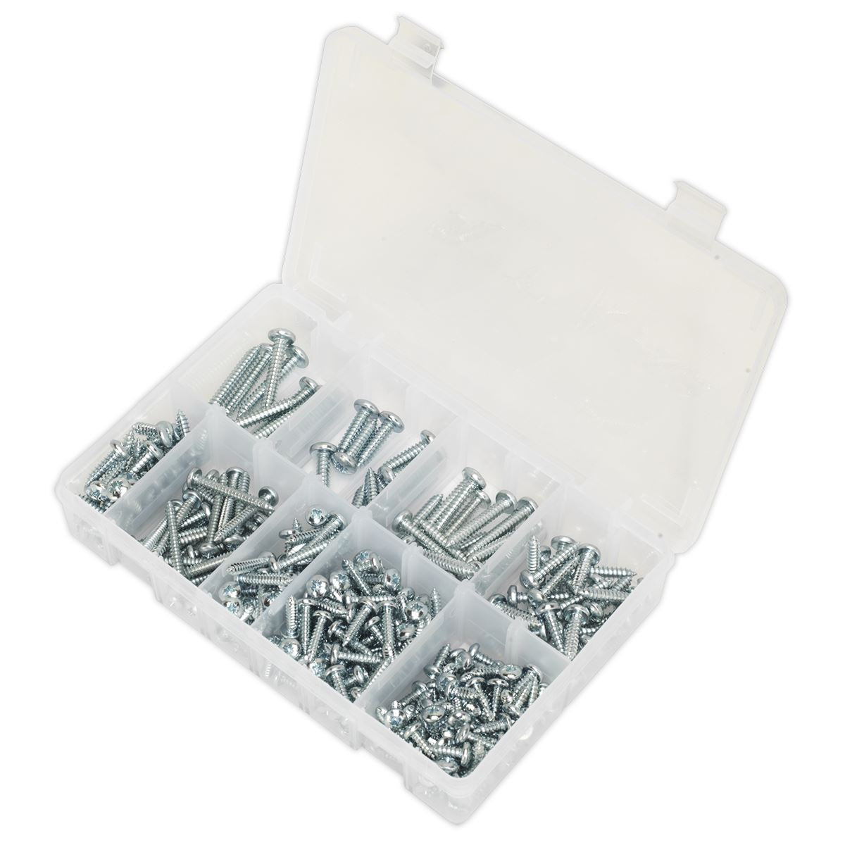 Sealey Self-Tapping Screw Assortment DIN 798CZ 305pc Pan Head Pozi Zinc AB064STPP