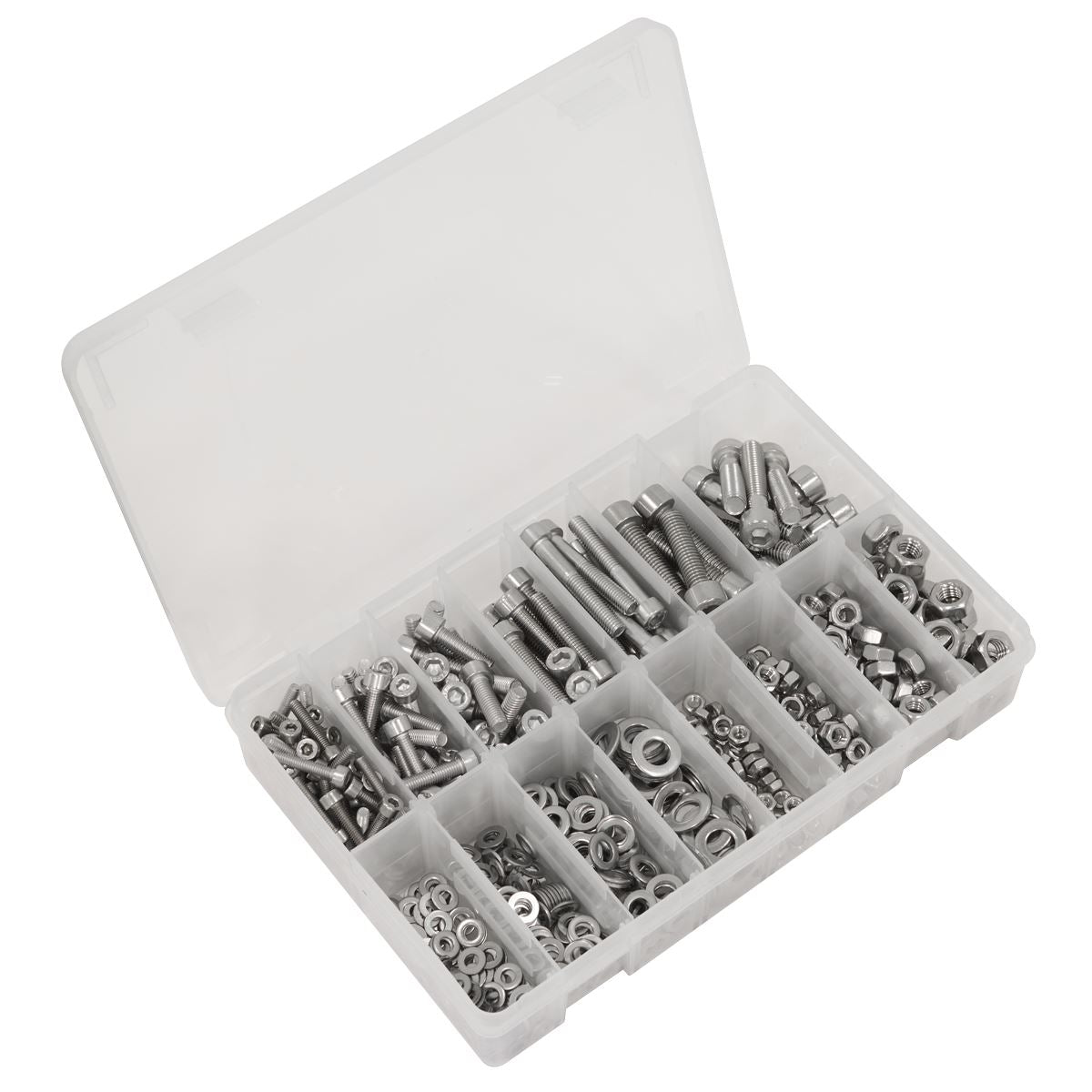 Sealey Stainless Steel Hex Socket Bolt Washer & Nut Assortment 710pcs AB0710SS