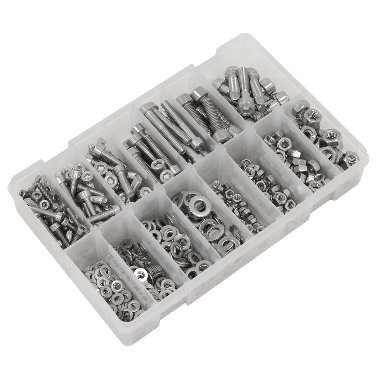 Sealey Stainless Steel Hex Socket Bolt Washer & Nut Assortment 710pcs AB0710SS