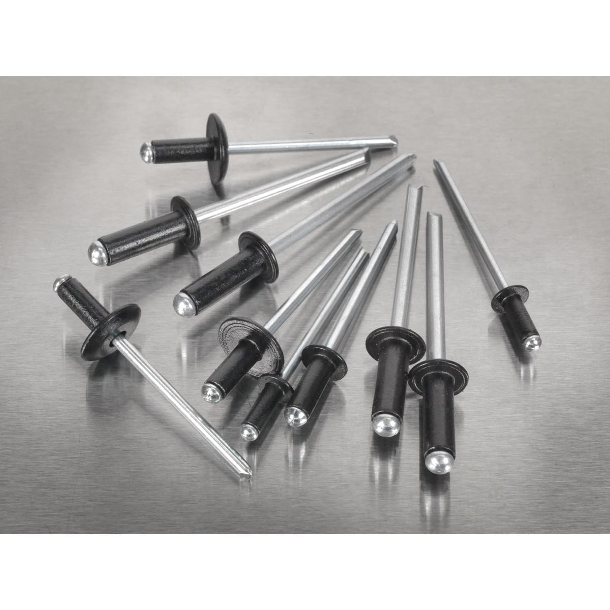 Sealey Rivet Assortment 200pc Black Anodised AB074BR