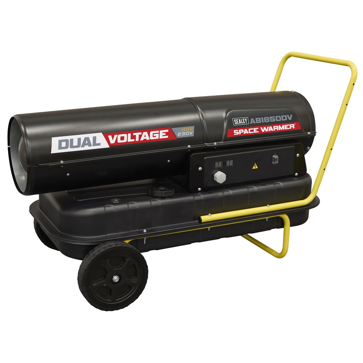 Sealey Dual Space Warmer Kerosene Diesel Heater Wheels 185,000Btu/hr AB1850DV