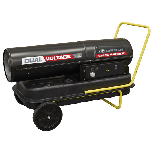 Sealey Dual Space Warmer Kerosene Diesel Heater Wheels 185,000Btu/hr AB1850DV