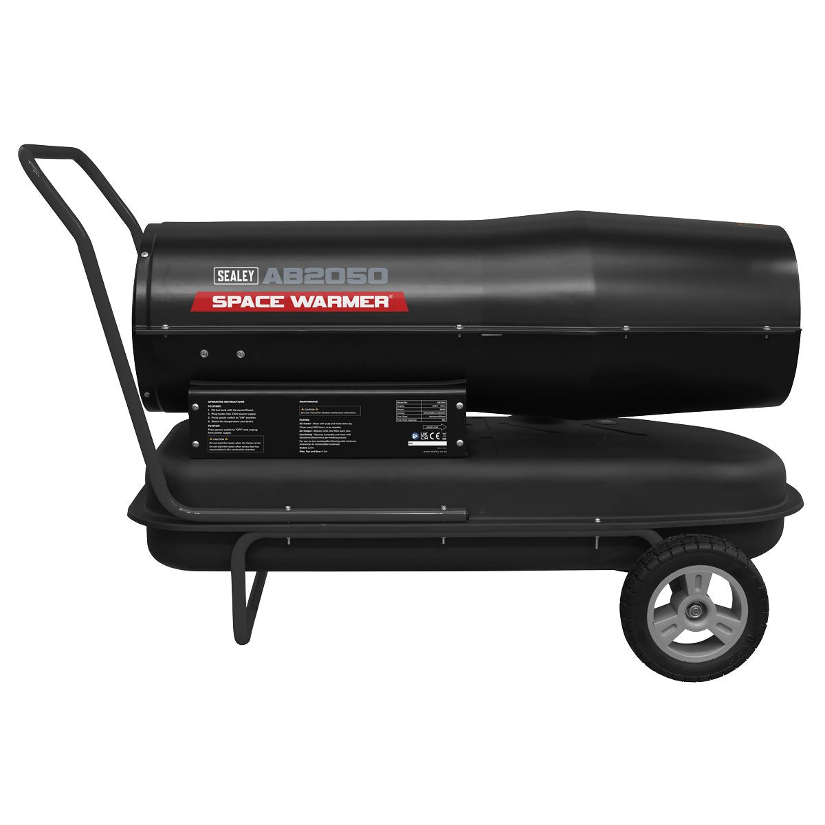 Sealey Space Warmer&reg; Kerosene/Diesel Heater 205,000Btu/hr with Wheels AB2050