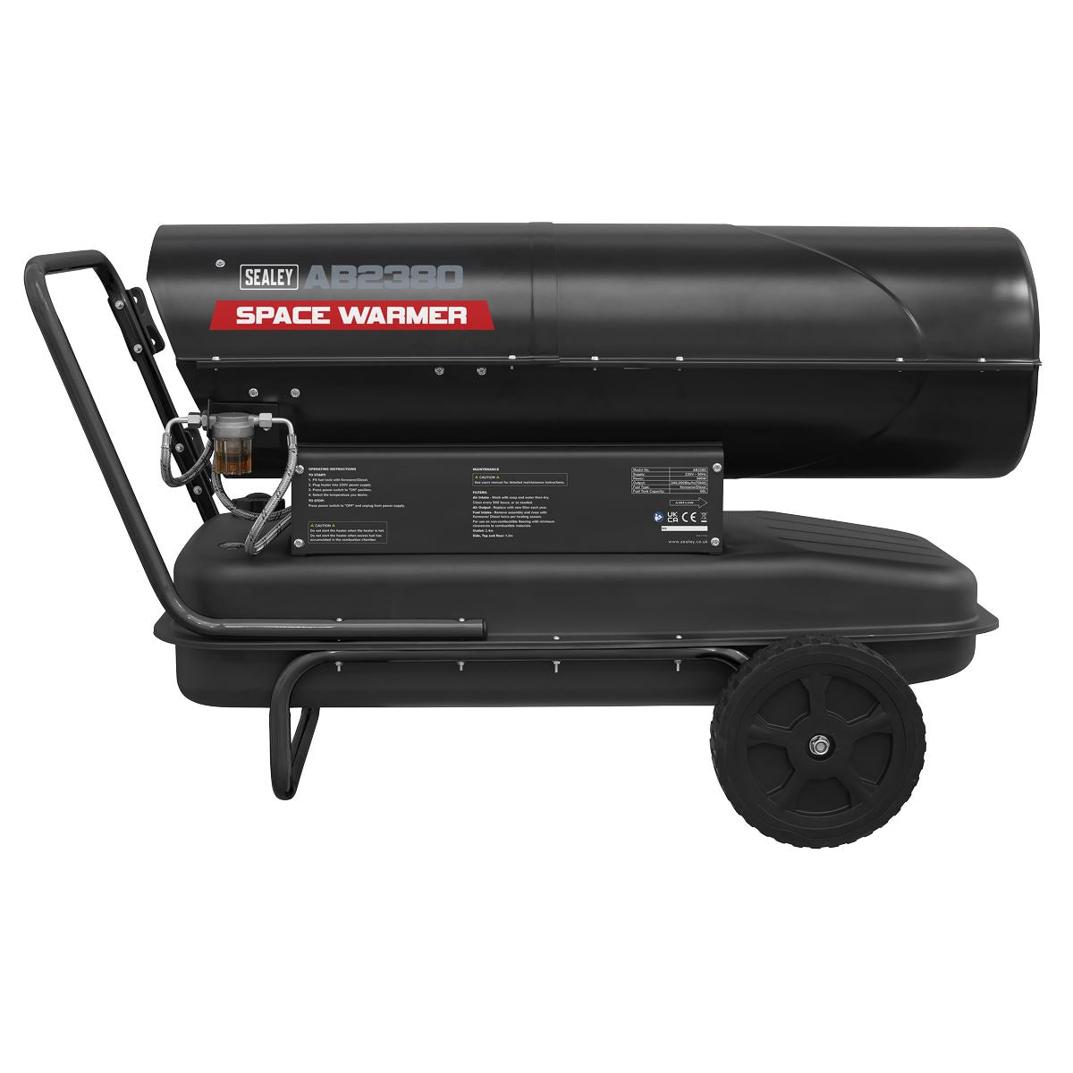 Sealey Space Warmer&reg; Kerosene/Diesel Heater 240,000Btu/hr with Wheels AB2380