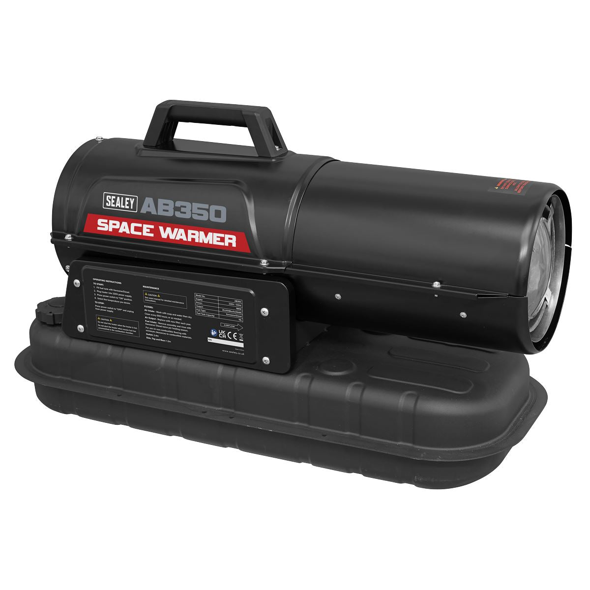 Sealey Space Warmer&reg; Kerosene/Diesel Heater 35,000Btu/hr without Wheels AB350