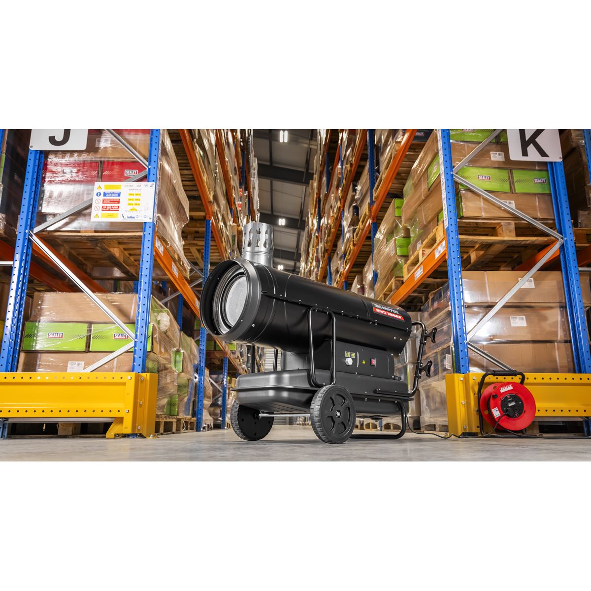 Sealey Space Warmer Kerosene Diesel Heater with Wheels 170,000Btu/hr ABI1700