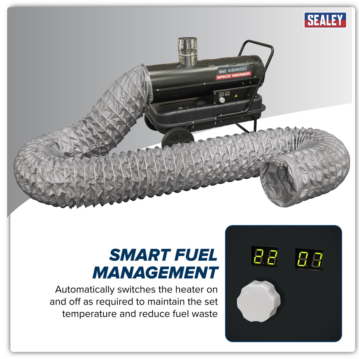 Sealey Space Warmer Kerosene Diesel Heater 68,000 Btu/hr 5M Ducting ABI600COMBO