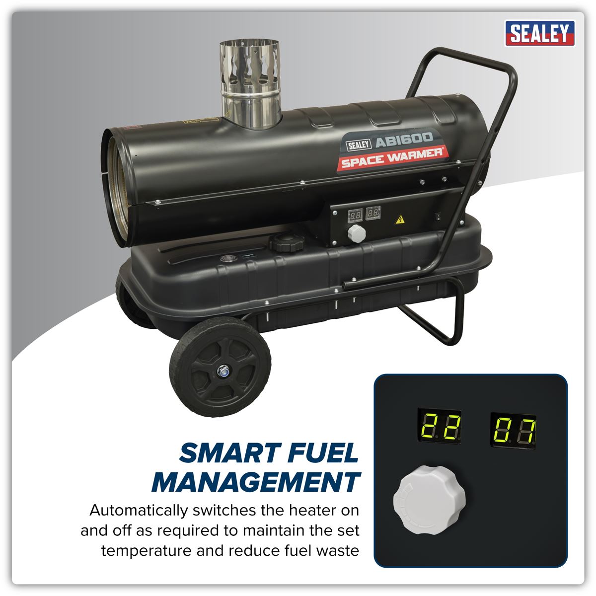 Sealey Space Warmer Indirect Kerosene Diesel Heater Wheels 68,000Btu/hr ABI600