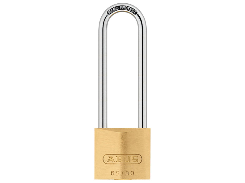 ABUS Mechanical 65/30mm Brass Padlock 60mm Long Shackle ABU6530LS60