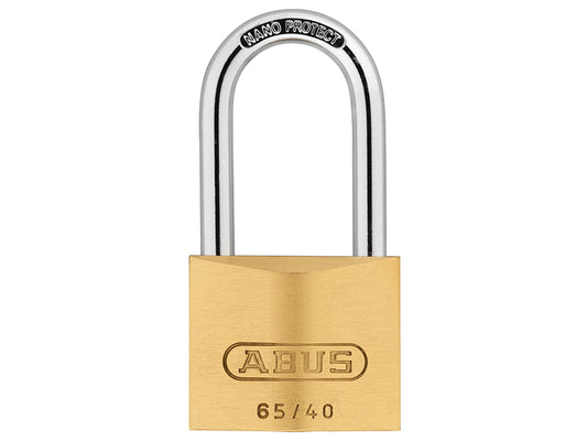 ABUS Mechanical 65/40mm Brass Padlock 40mm Long Shackle ABU6540LS40