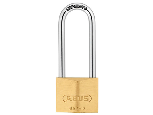 ABUS Mechanical 65/40mm Brass Padlock 63mm Long Shackle ABU6540LS63
